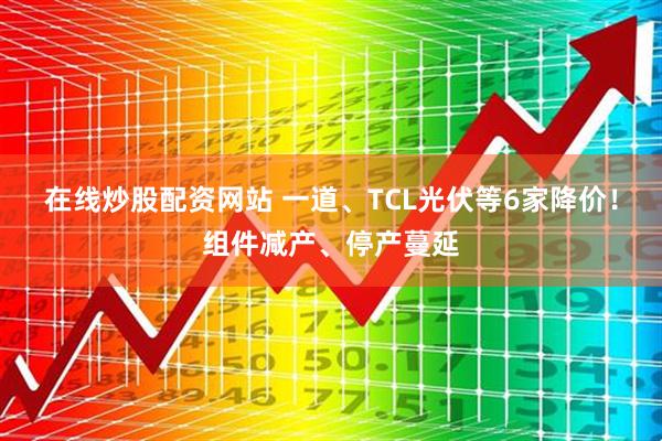 在线炒股配资网站 一道、TCL光伏等6家降价！组件减产、停产蔓延